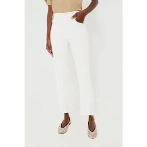 NWT MOTHER Fairest Of Them All The Hustler Ankle Fray Jeans Denim White Size 30